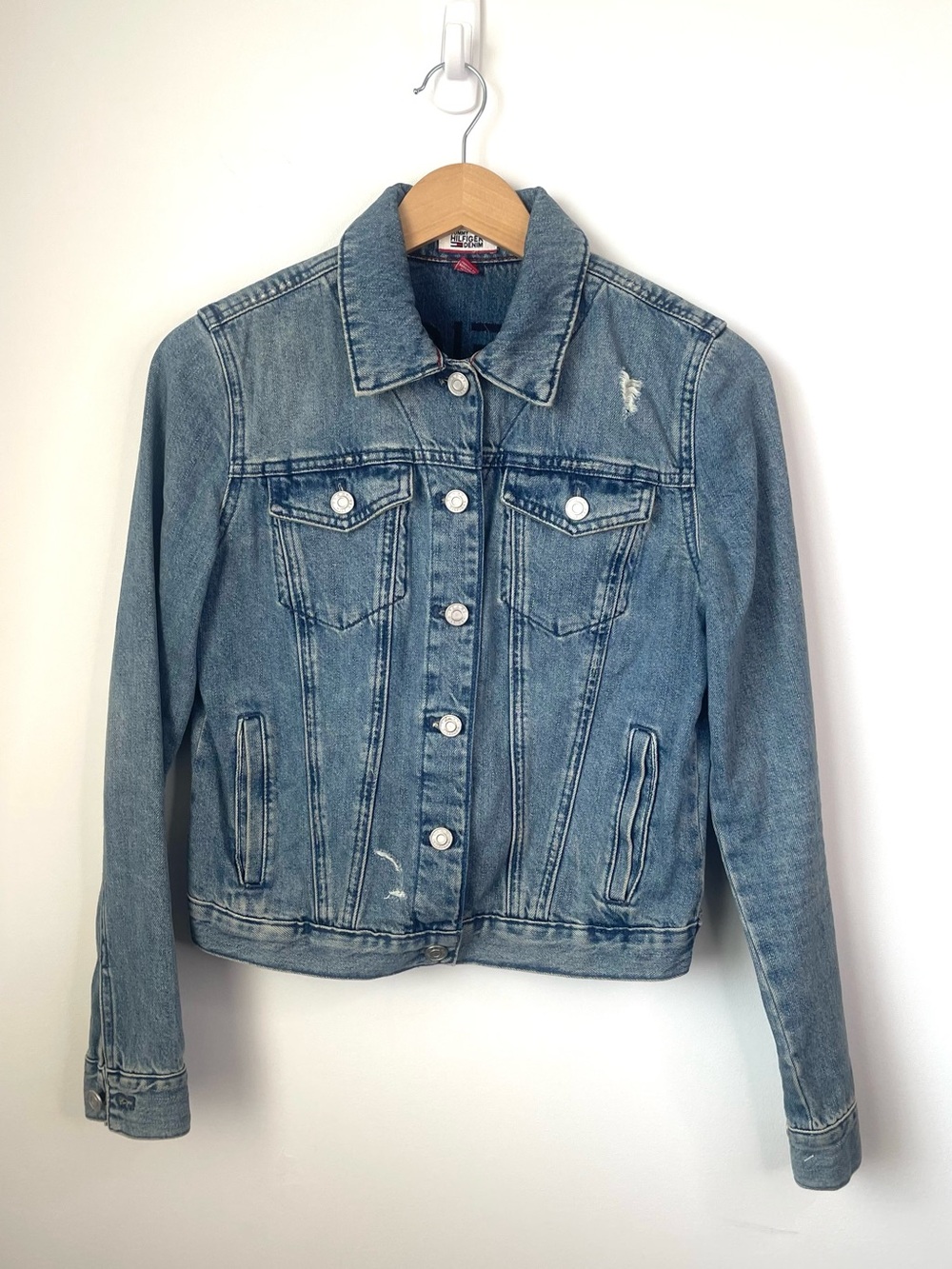 Tommy Hilfiger Light Blue Denim Jacket Size Small Petite